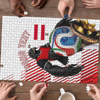 Personalized Austria Football Puzzle Unsere Burschen Striped Graphic With Action Player