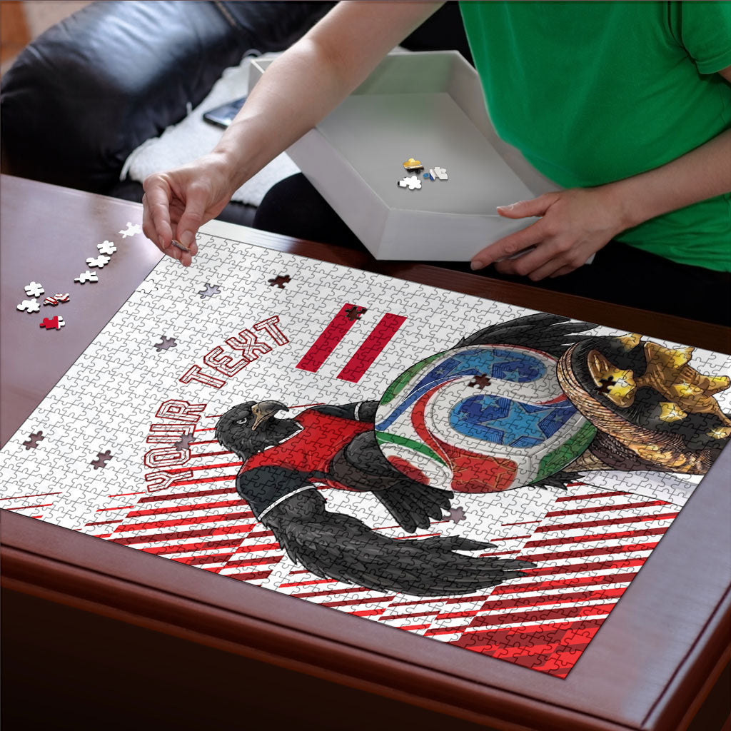 Personalized Austria Football Puzzle Unsere Burschen Striped Graphic With Action Player