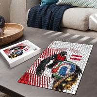 Personalized Austria Football Puzzle Unsere Burschen Striped Graphic With Action Player