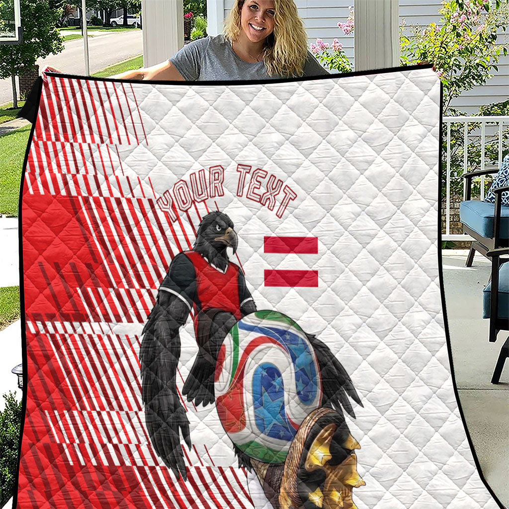 Personalized Austria Football Quilt Unsere Burschen Striped Graphic With Action Player