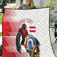 Personalized Austria Football Quilt Unsere Burschen Striped Graphic With Action Player