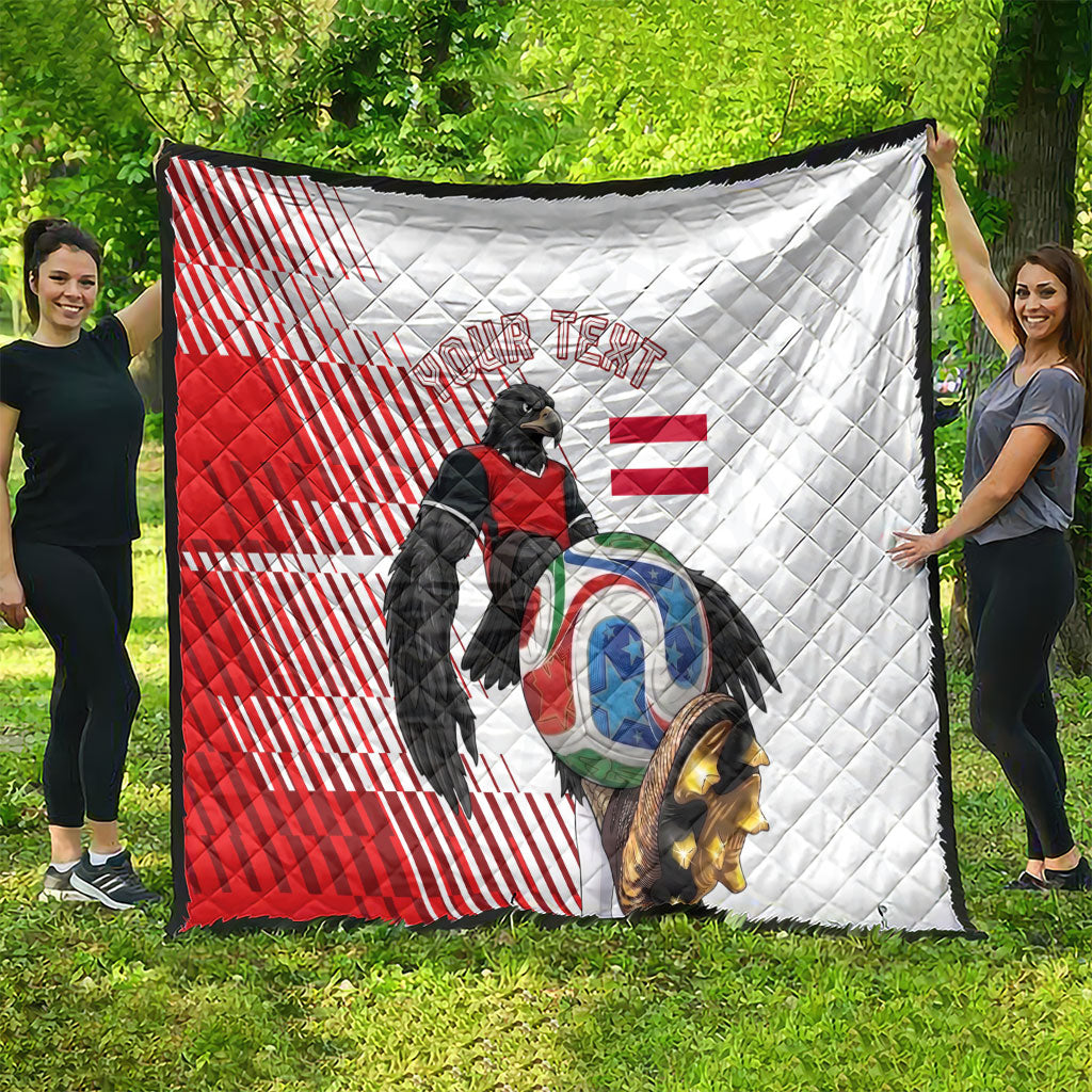 Personalized Austria Football Quilt Unsere Burschen Striped Graphic With Action Player