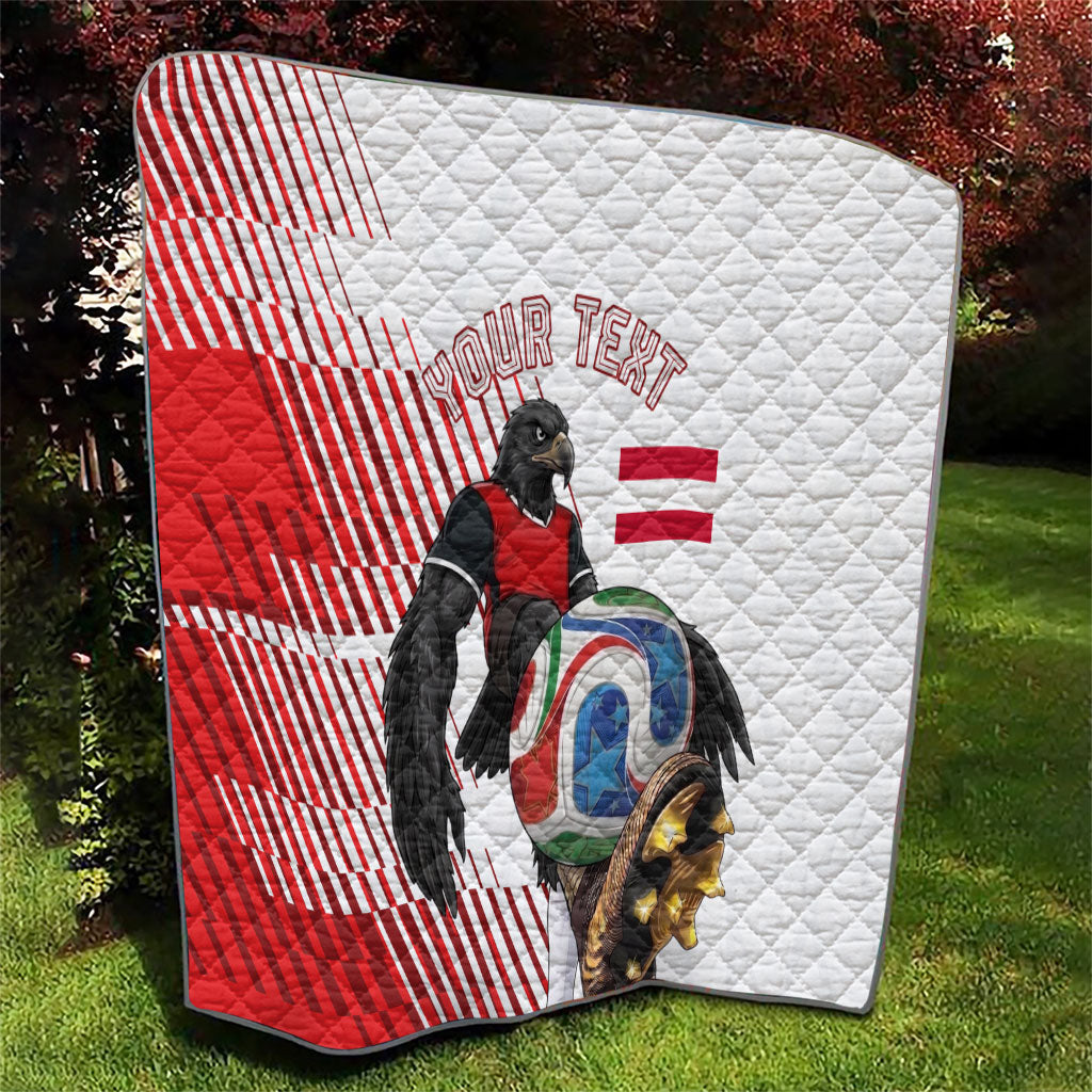 Personalized Austria Football Quilt Unsere Burschen Striped Graphic With Action Player