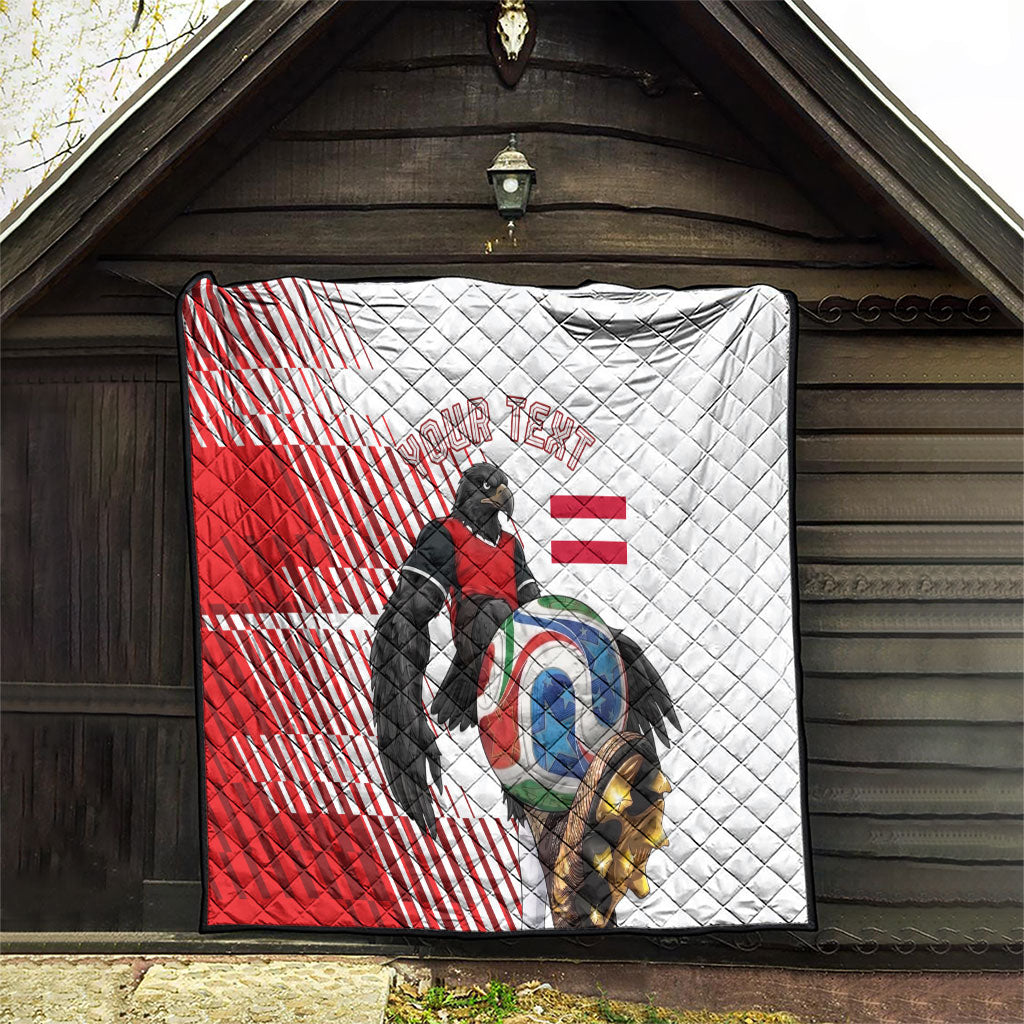 Personalized Austria Football Quilt Unsere Burschen Striped Graphic With Action Player