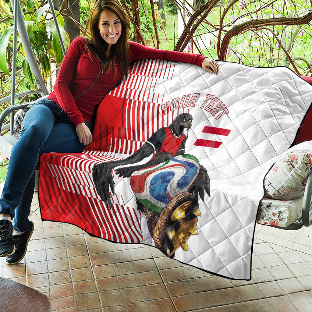 Personalized Austria Football Quilt Unsere Burschen Striped Graphic With Action Player