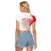 Personalized Austria Football Raglan Cropped T Shirt Unsere Burschen Striped Graphic With Action Player