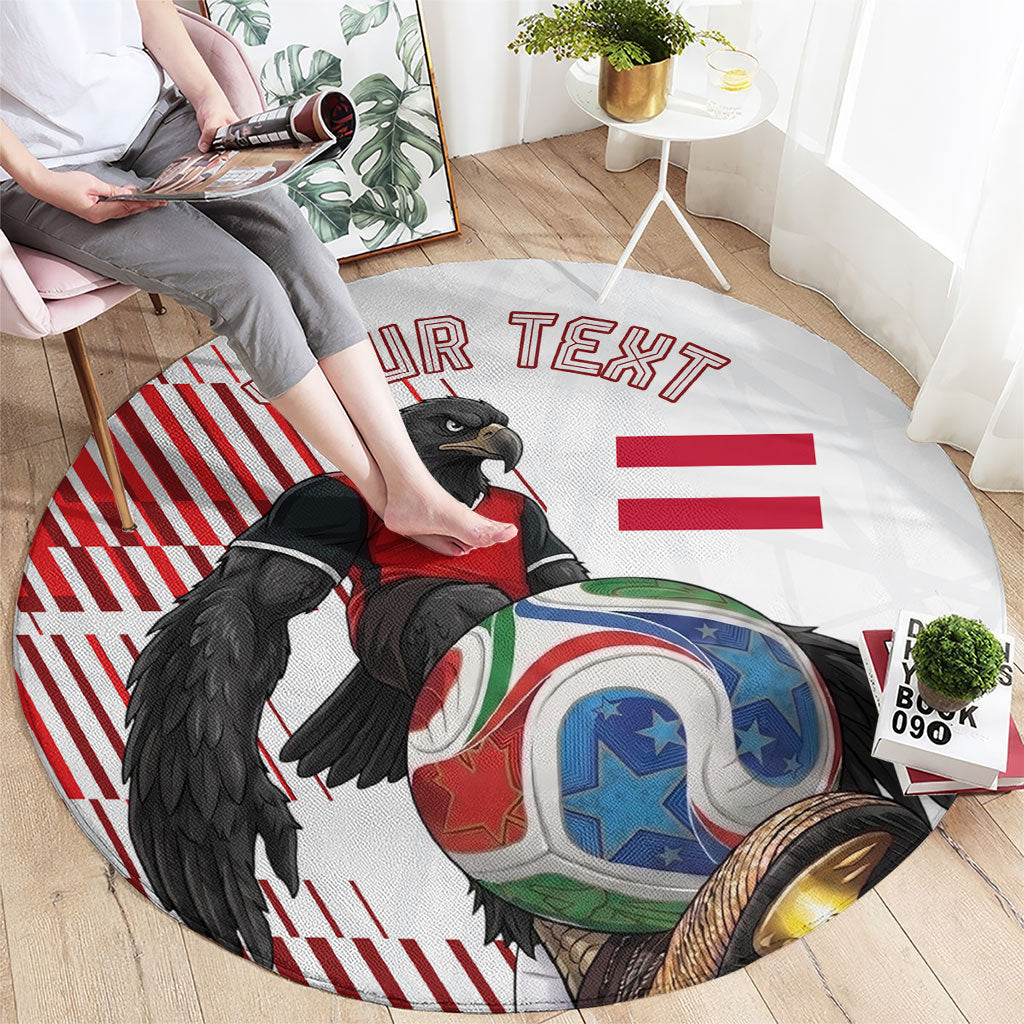 Personalized Austria Football Round Carpet Unsere Burschen Striped Graphic With Action Player