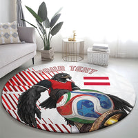 Personalized Austria Football Round Carpet Unsere Burschen Striped Graphic With Action Player