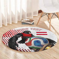 Personalized Austria Football Round Carpet Unsere Burschen Striped Graphic With Action Player