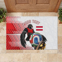 Personalized Austria Football Rubber Doormat Unsere Burschen Striped Graphic With Action Player