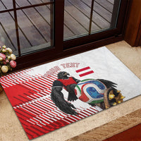 Personalized Austria Football Rubber Doormat Unsere Burschen Striped Graphic With Action Player