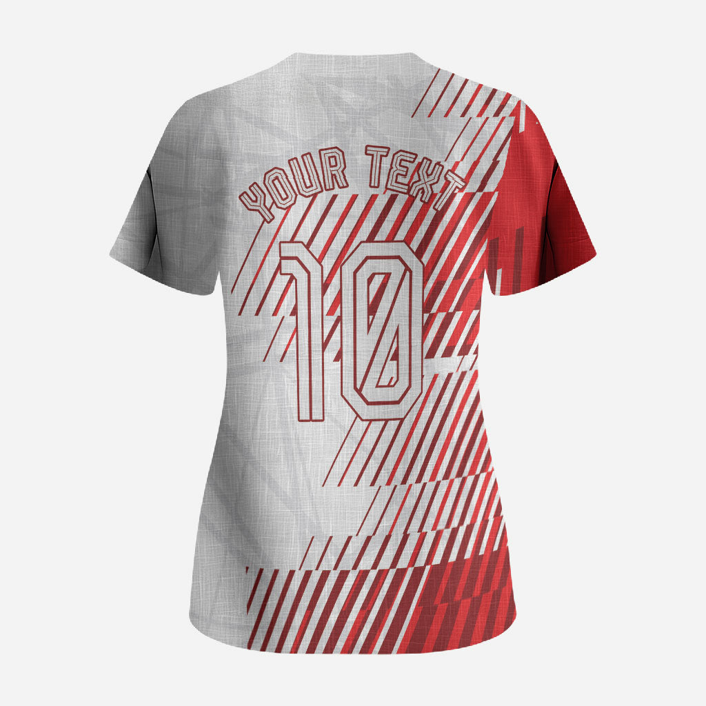 Personalized Austria Football Scrub Top Unsere Burschen Striped Graphic With Action Player