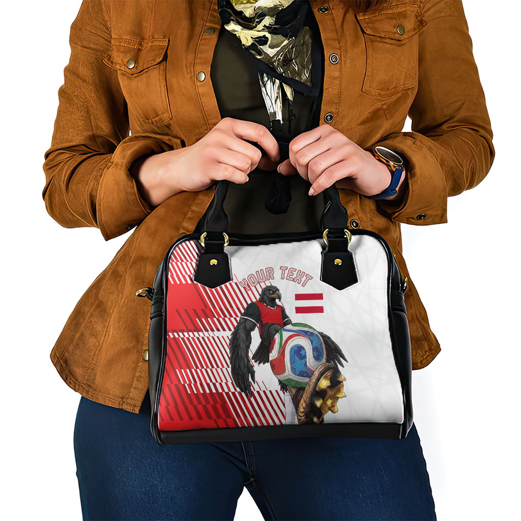 Personalized Austria Football Shoulder Handbag Unsere Burschen Striped Graphic With Action Player