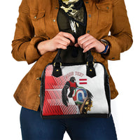 Personalized Austria Football Shoulder Handbag Unsere Burschen Striped Graphic With Action Player