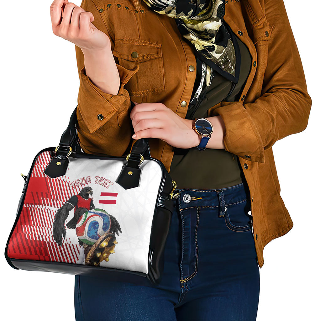 Personalized Austria Football Shoulder Handbag Unsere Burschen Striped Graphic With Action Player