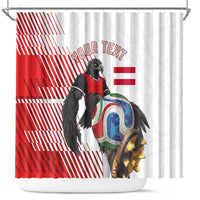 Personalized Austria Football Shower Curtain Unsere Burschen Striped Graphic With Action Player
