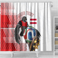 Personalized Austria Football Shower Curtain Unsere Burschen Striped Graphic With Action Player