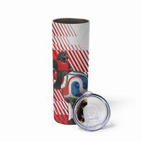 Personalized Austria Football Skinny Tumbler Unsere Burschen Striped Graphic With Action Player