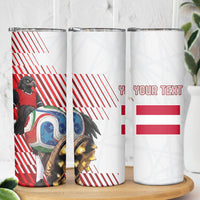 Personalized Austria Football Skinny Tumbler Unsere Burschen Striped Graphic With Action Player