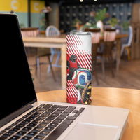 Personalized Austria Football Skinny Tumbler Unsere Burschen Striped Graphic With Action Player