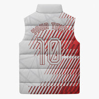 Personalized Austria Football Sleeveless Puffer Jacket Unsere Burschen Striped Graphic With Action Player