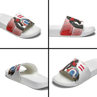 Personalized Austria Football Slide Sandals Unsere Burschen Striped Graphic With Action Player