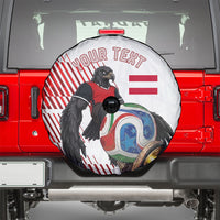 Personalized Austria Football Spare Tire Cover Unsere Burschen Striped Graphic With Action Player