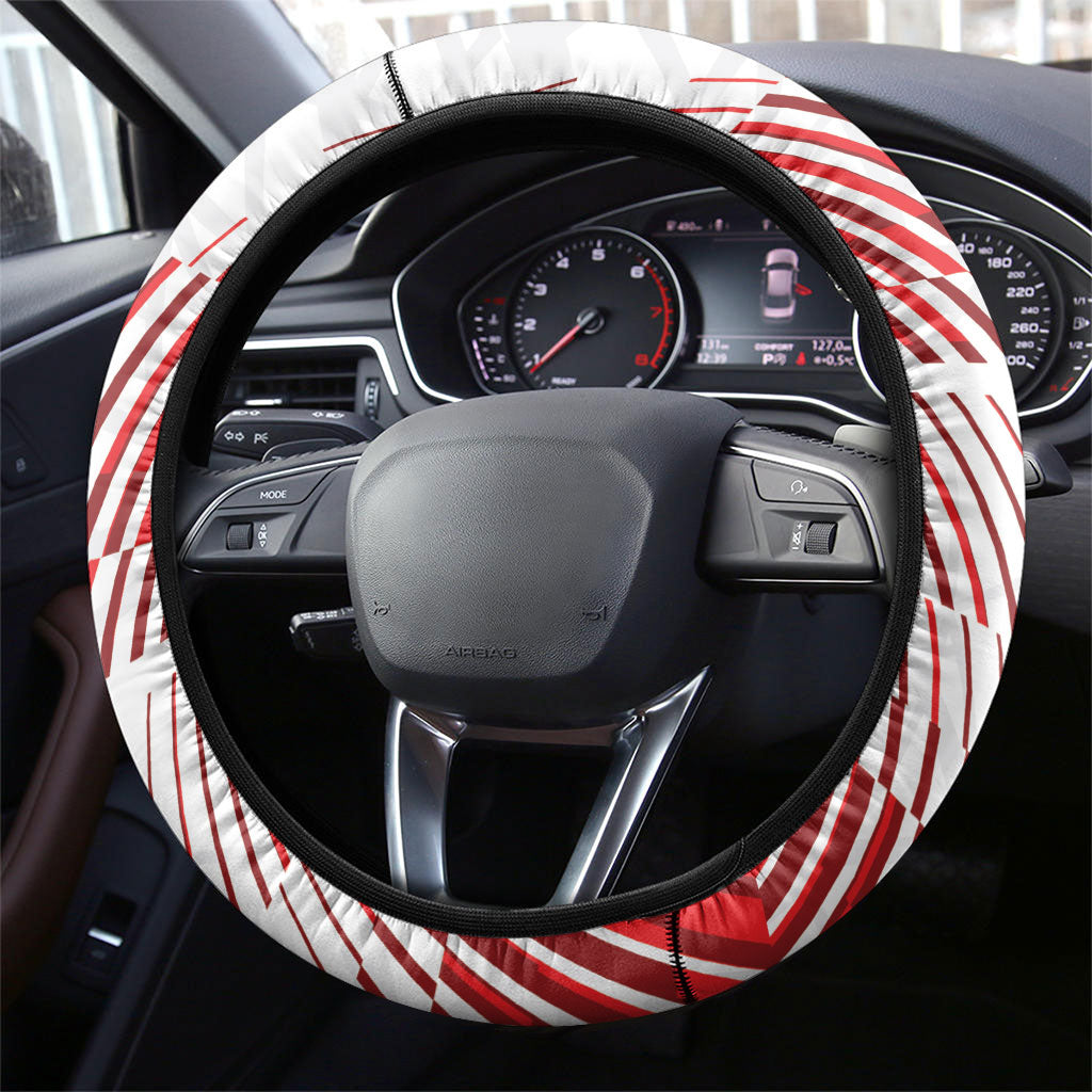 Austria Football Steering Wheel Cover Unsere Burschen Striped Graphic With Action Player