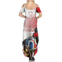 Personalized Austria Football Summer Maxi Dress Unsere Burschen Striped Graphic With Action Player