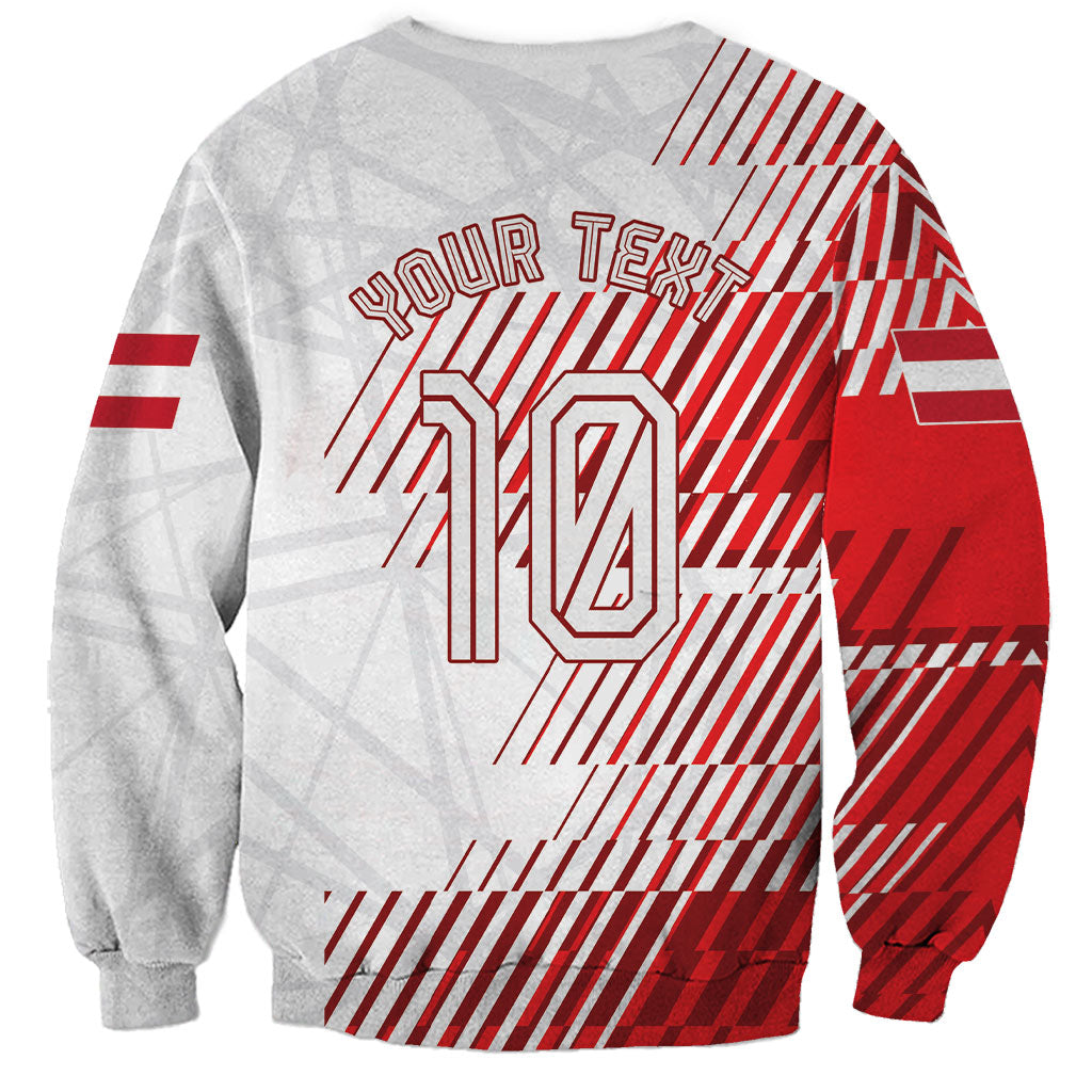 Personalized Austria Football Sweatshirt Unsere Burschen Striped Graphic With Action Player