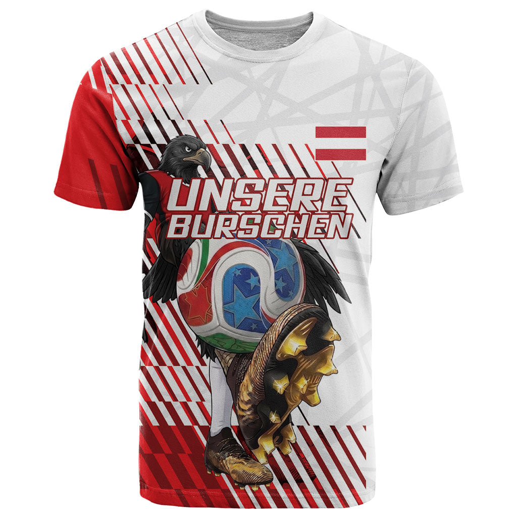 Personalized Austria Football T Shirt Unsere Burschen Striped Graphic With Action Player