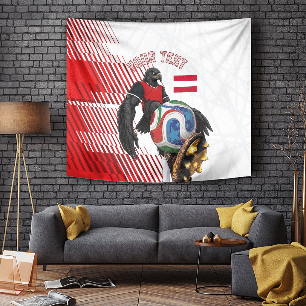 Personalized Austria Football Tapestry Unsere Burschen Striped Graphic With Action Player