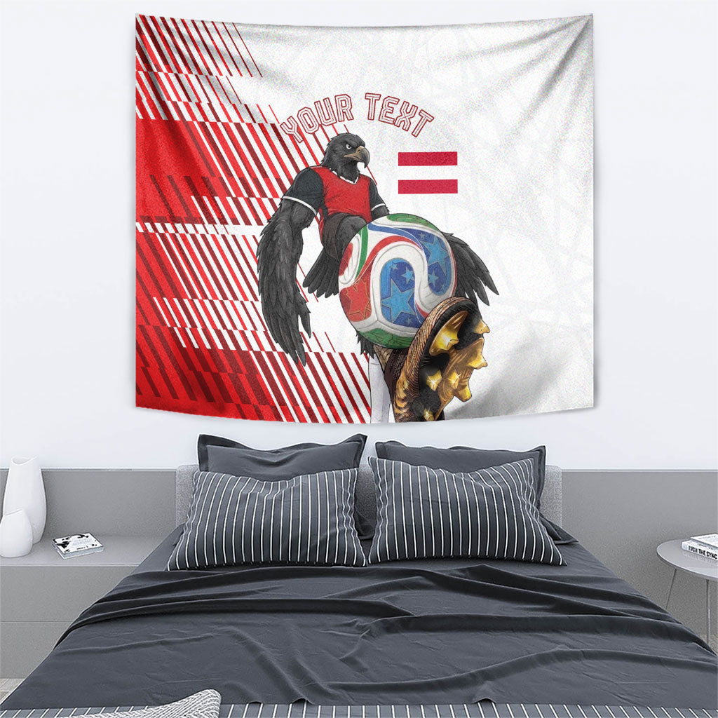 Personalized Austria Football Tapestry Unsere Burschen Striped Graphic With Action Player