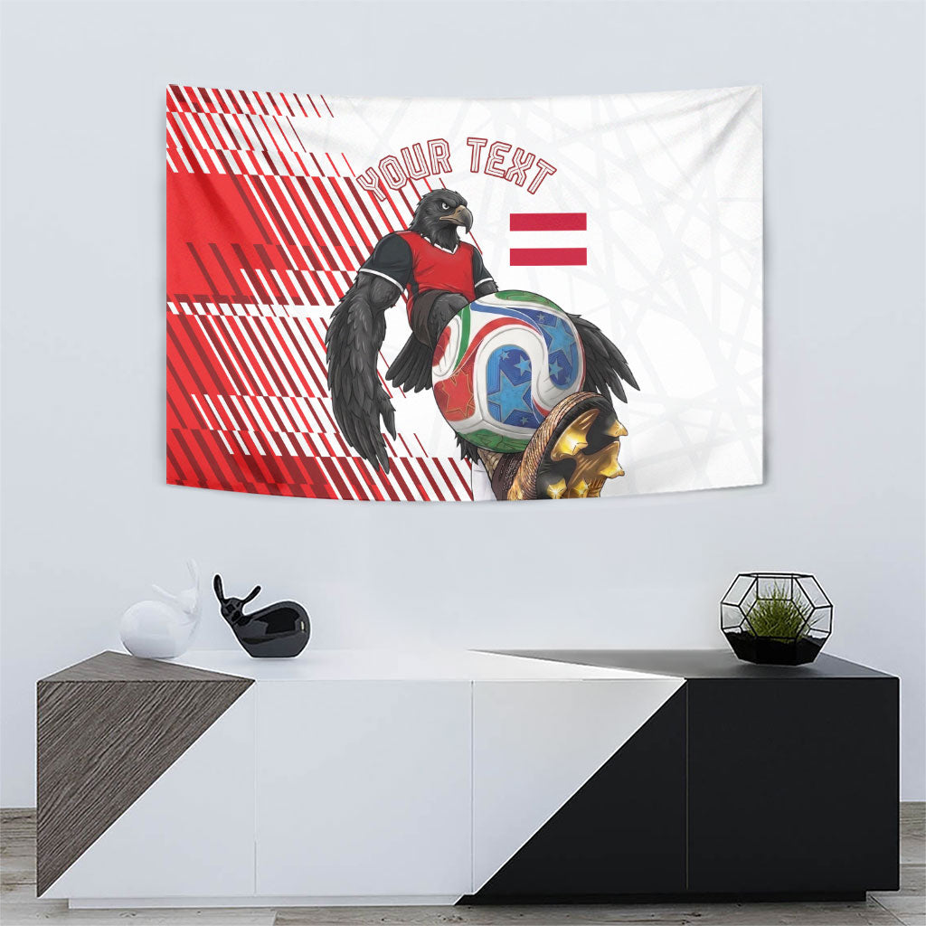 Personalized Austria Football Tapestry Unsere Burschen Striped Graphic With Action Player