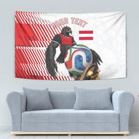 Personalized Austria Football Tapestry Unsere Burschen Striped Graphic With Action Player