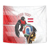 Personalized Austria Football Tapestry Unsere Burschen Striped Graphic With Action Player