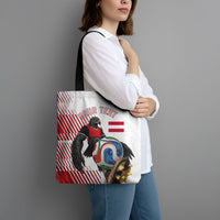 Personalized Austria Football Tote Bag Unsere Burschen Striped Graphic With Action Player