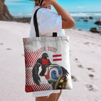 Personalized Austria Football Tote Bag Unsere Burschen Striped Graphic With Action Player