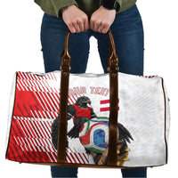 Personalized Austria Football Travel Bag Unsere Burschen Striped Graphic With Action Player