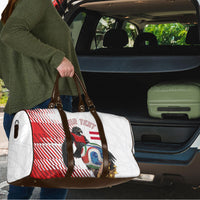Personalized Austria Football Travel Bag Unsere Burschen Striped Graphic With Action Player