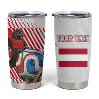 Personalized Austria Football Tumbler Cup Unsere Burschen Striped Graphic With Action Player
