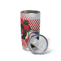Personalized Austria Football Tumbler Cup Unsere Burschen Striped Graphic With Action Player