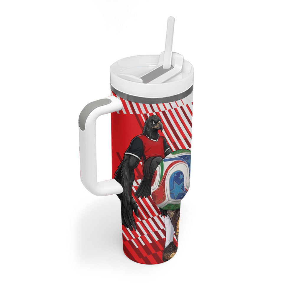 Personalized Austria Football Tumbler With Handle Unsere Burschen Striped Graphic With Action Player