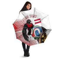 Personalized Austria Football Umbrella Unsere Burschen Striped Graphic With Action Player
