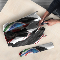 Personalized Austria Football Umbrella Unsere Burschen Striped Graphic With Action Player