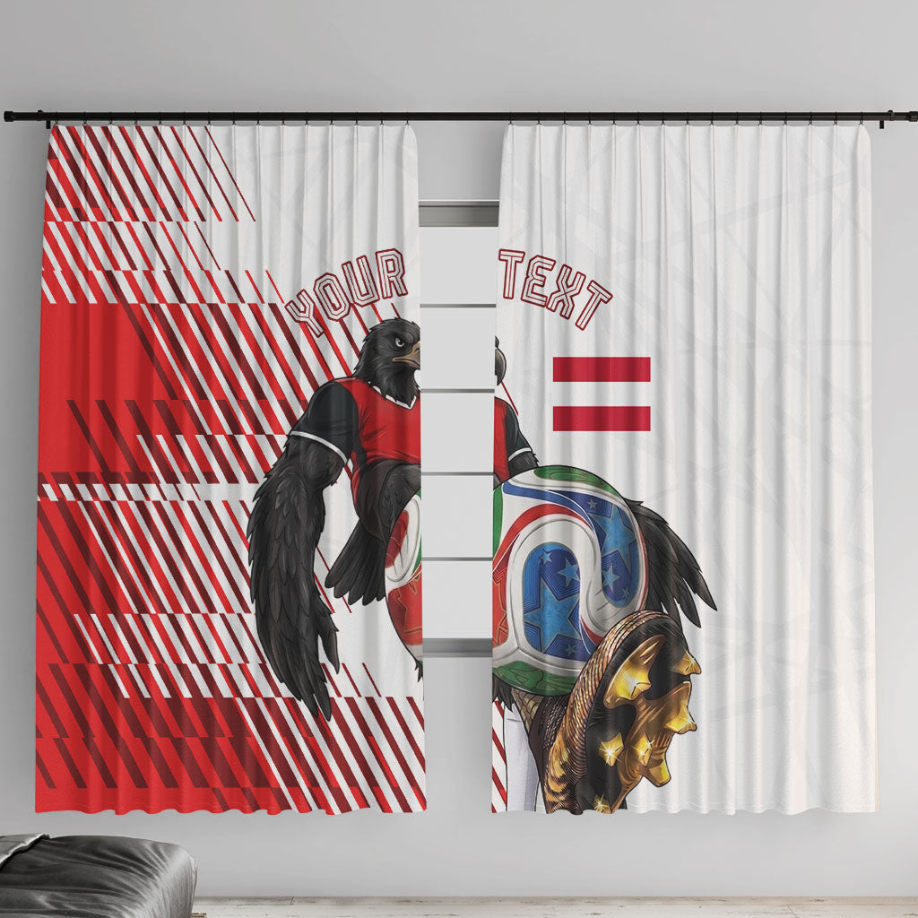 Personalized Austria Football Window Curtain Unsere Burschen Striped Graphic With Action Player
