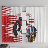 Personalized Austria Football Window Curtain Unsere Burschen Striped Graphic With Action Player