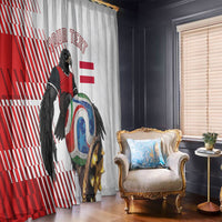Personalized Austria Football Window Curtain Unsere Burschen Striped Graphic With Action Player