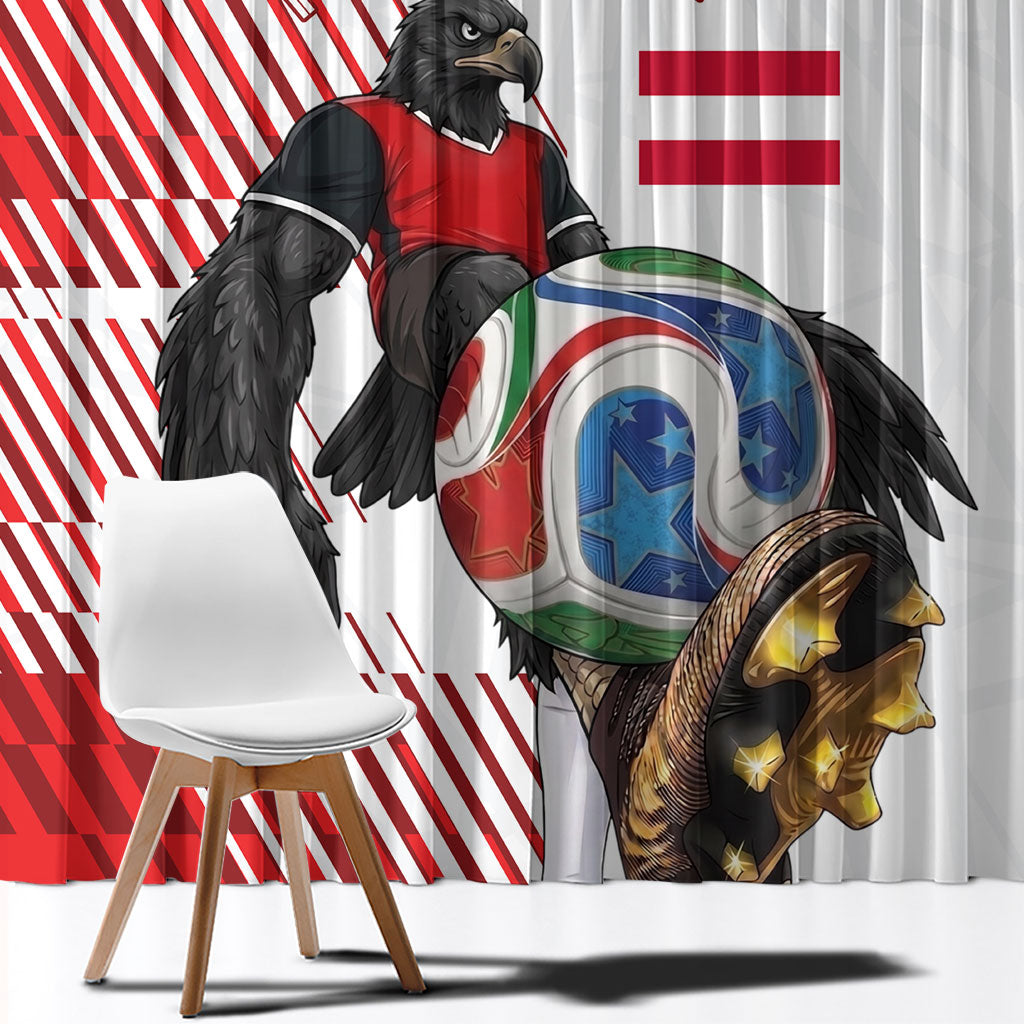 Personalized Austria Football Window Curtain Unsere Burschen Striped Graphic With Action Player