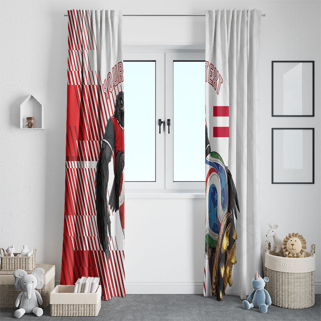 Personalized Austria Football Window Curtain Unsere Burschen Striped Graphic With Action Player